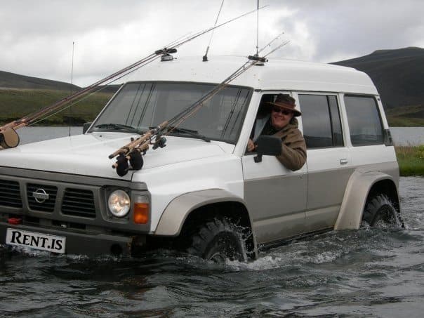 Fording rivers in Iceland