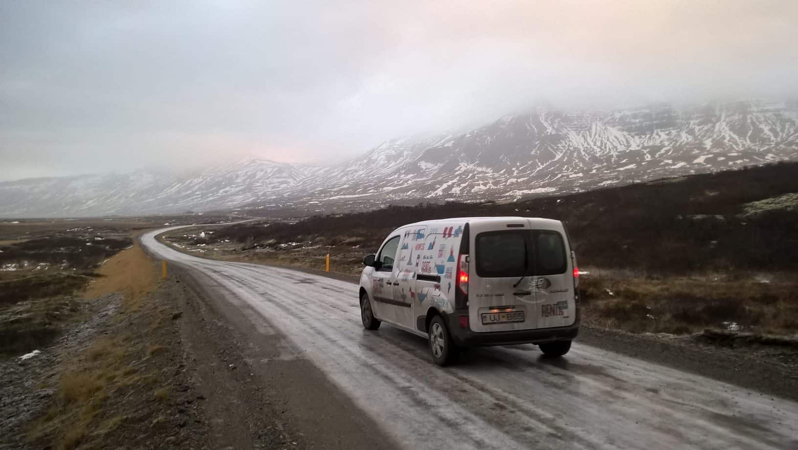Driving in Iceland on unpaved roads