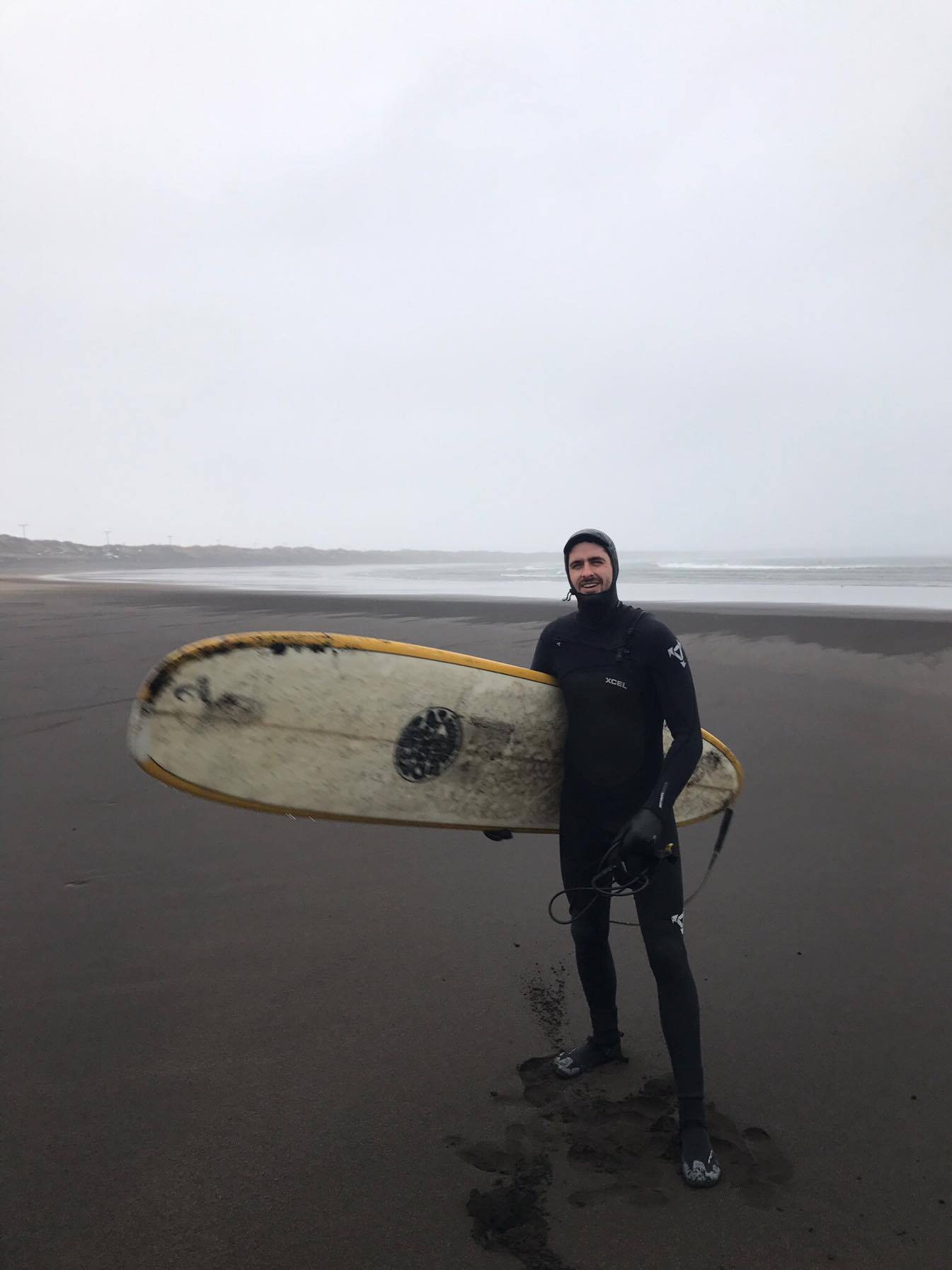 Winter surfing in Iceland
