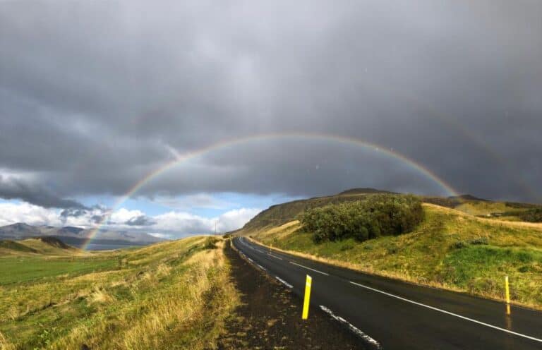 Iceland weather, rainbow, rain, sun, nature